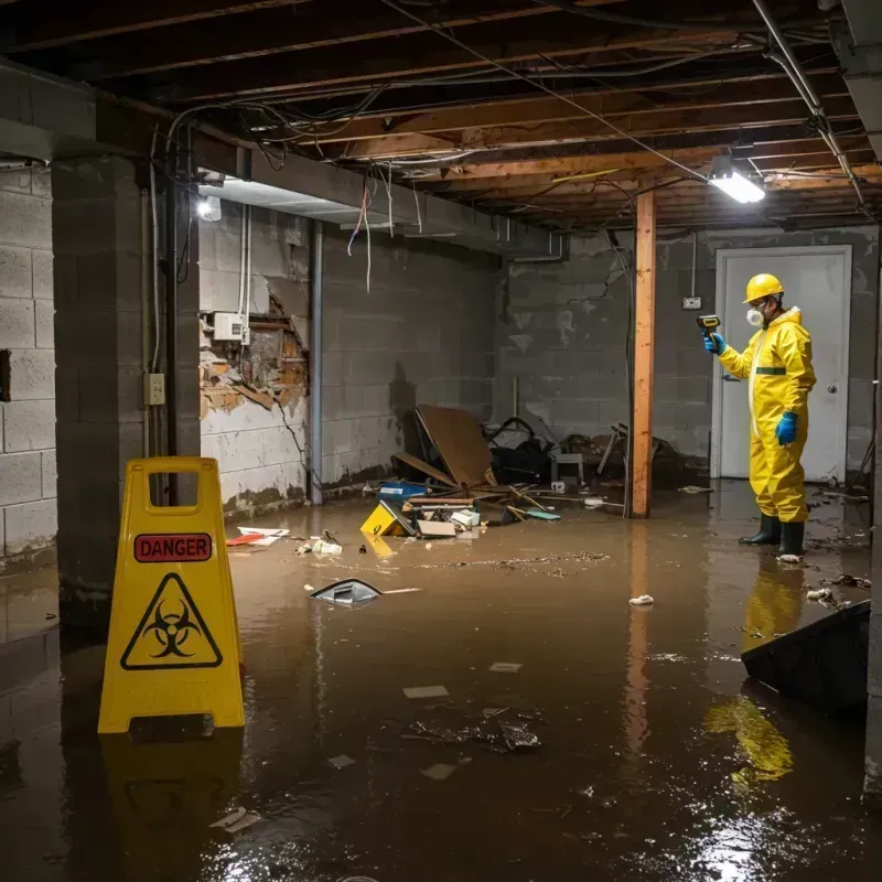 Flooded Basement Electrical Hazard in Branford, CT Property